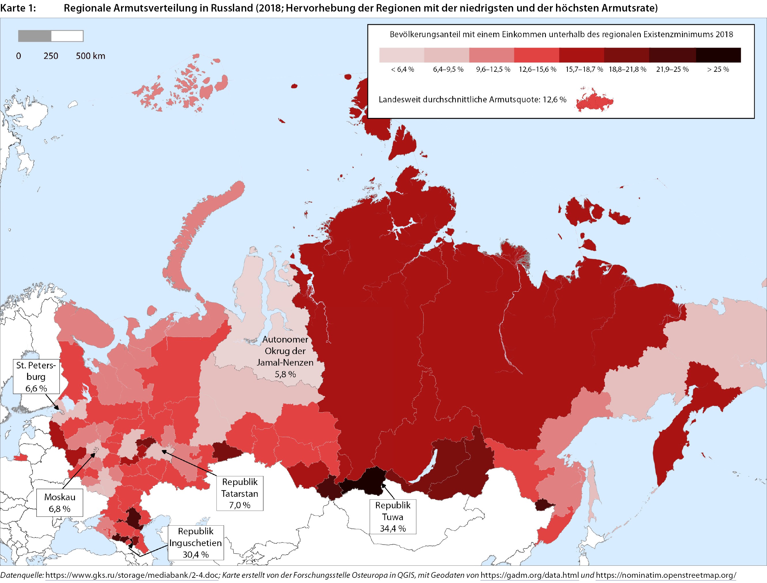 Wie viele arme Menschen leben in Russland?